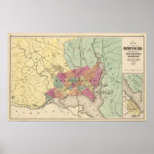 Karta av District of Columbia, Washington Poster