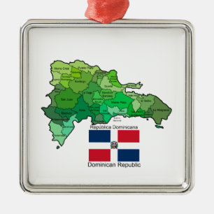 Karta av Dominikanska republiken Julgransprydnad Metall