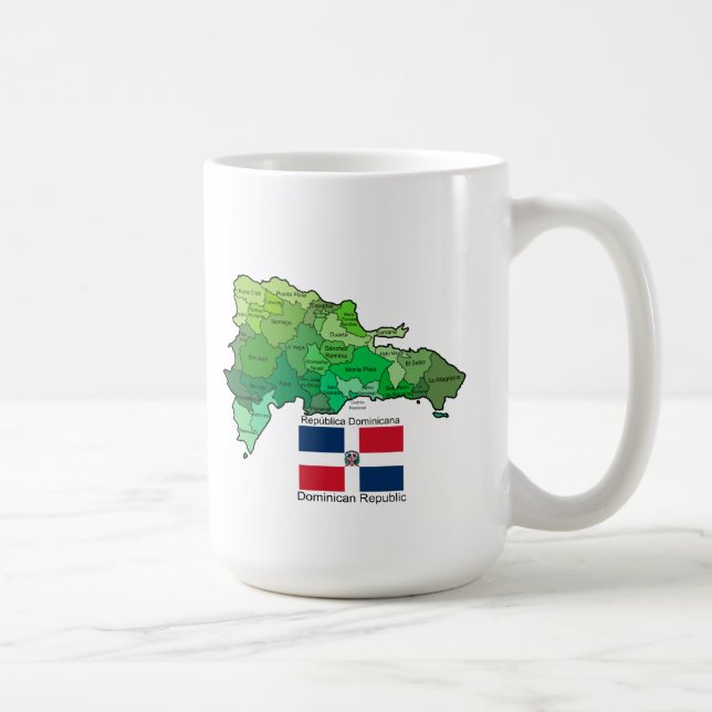 Karta av Dominikanska republiken Kaffemugg (Höger)