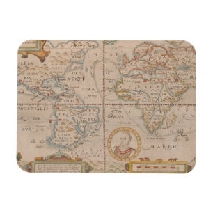 Karta av drake Circumnavigation av jordklotet Magnet