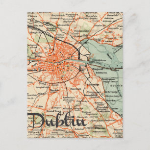 Karta av Dublin Vykort