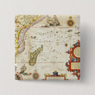 Karta av East Africa och Madagascar, 1596 (räcka Knapp