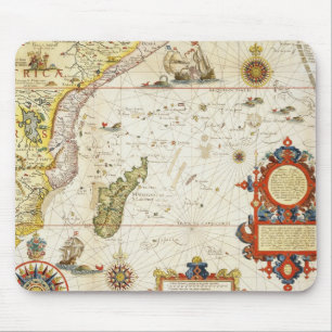 Karta av East Africa och Madagascar, 1596 (räcka Musmatta
