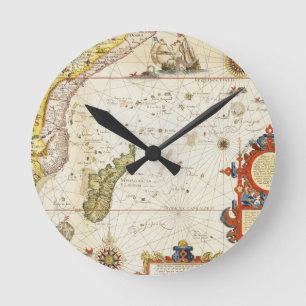 Karta av East Africa och Madagascar, 1596 (räcka Rund Klocka