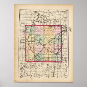 Karta av Eaton County, Michigan Poster