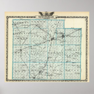 Karta av Effingham County Poster