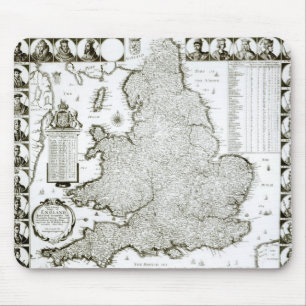 Karta av England och Wales, 1644 Musmatta