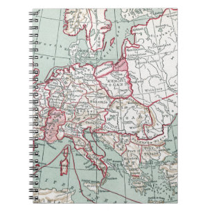 KARTA AV EUROPA, 12:eÅRHUNDRADE Anteckningsbok Med Spiral
