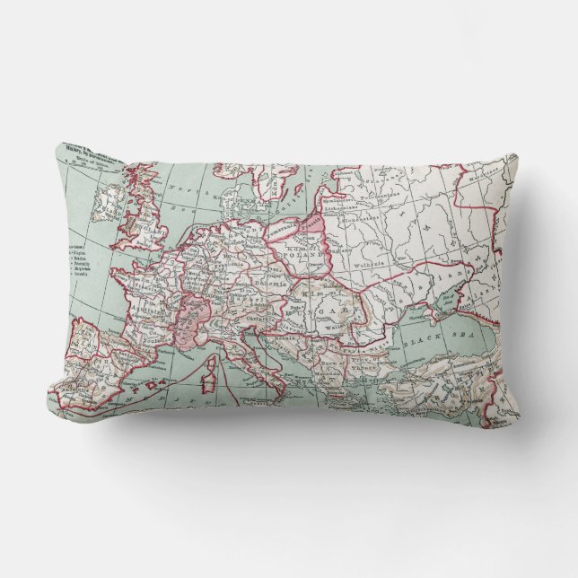 KARTA AV EUROPA, 12:eÅRHUNDRADE Lumbarkudde (Framsida)