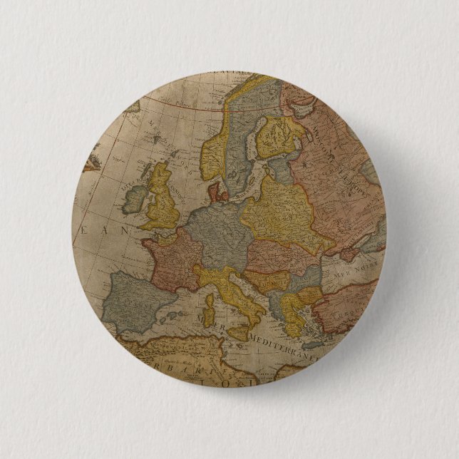 Karta av Europa | 1700 Knapp (Framsida)