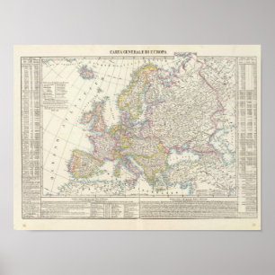 Karta av Europa 2 Poster