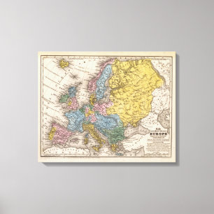 Karta av Europa 4 Canvastryck