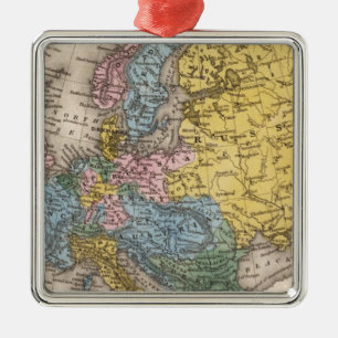 Karta av Europa 4 Julgransprydnad Metall