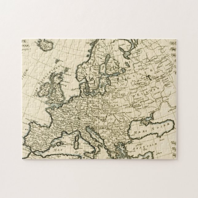 Karta av Europa av Guillaume Raynal Pussel (Horisontell)
