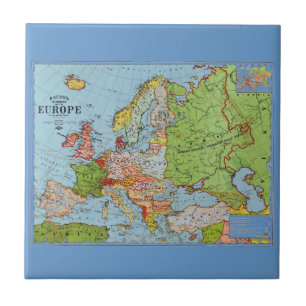 Karta av Europa Kakelplatta
