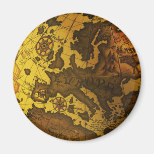 Karta av Europa Magnet