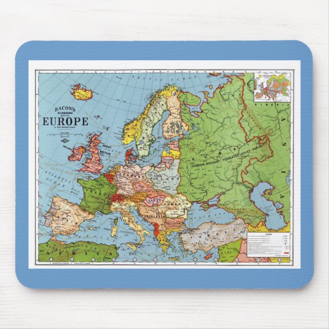 Karta av Europa Musmatta (Framsidan)