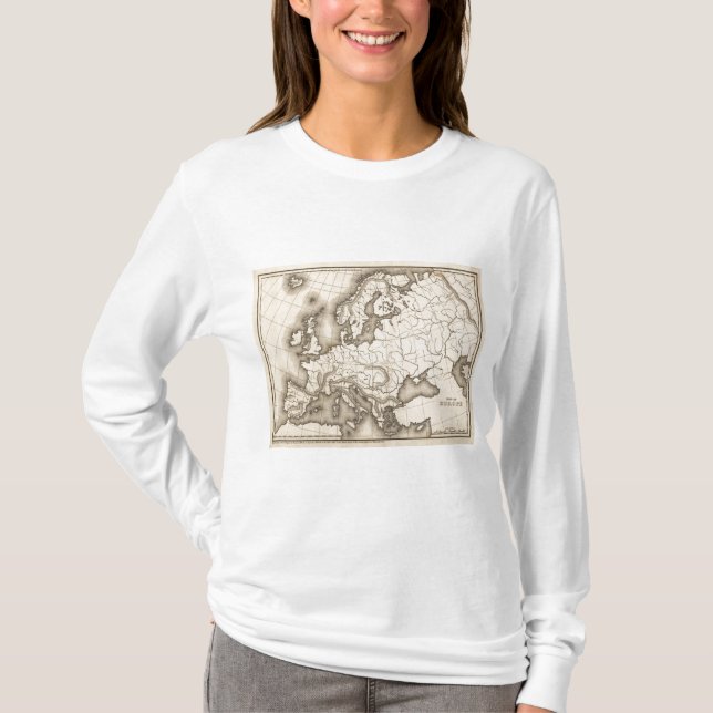 Karta av Europa T Shirt (Framsida)