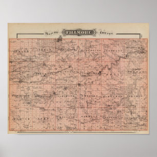 Karta av Fillmore County, Minnesota Poster