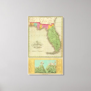 Karta av Florida Canvastryck