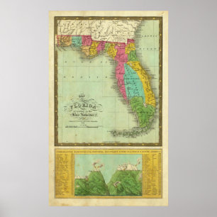 Karta av Florida Poster