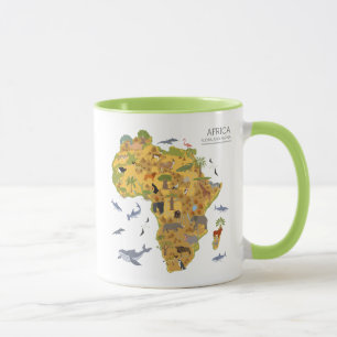 Karta av floror & Fauna för afrika Mugg