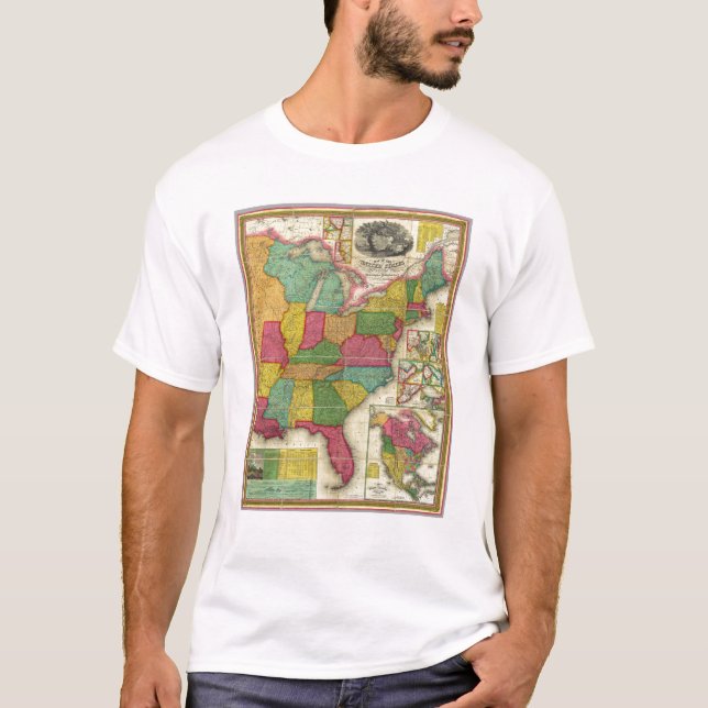 Karta av Förenta staterna 2 T Shirt (Framsida)