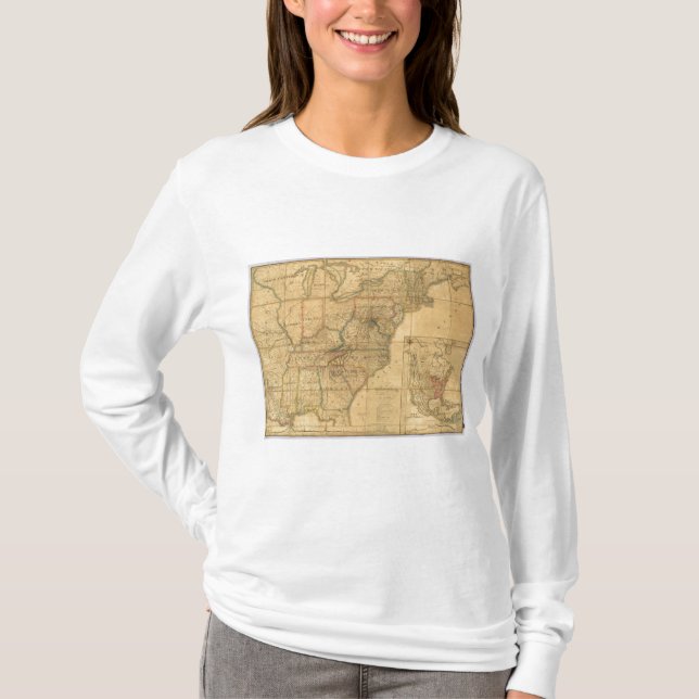 Karta av Förenta staterna 4 T-shirt (Framsida)