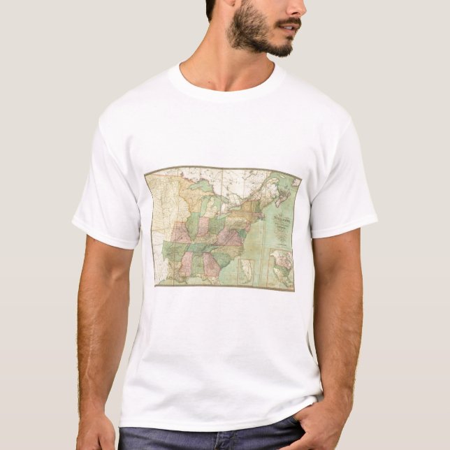Karta av Förenta staterna 6 T-shirt (Framsida)