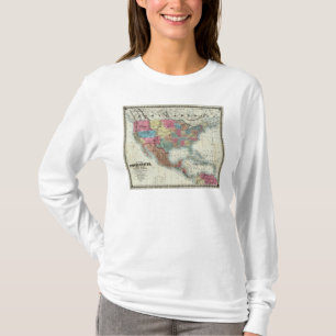 Karta av Förenta staterna, Kanada, Mexico T Shirt