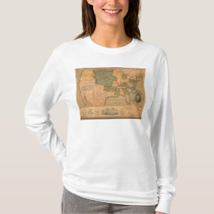 Karta av Förenta staterna med George Washington T Shirt