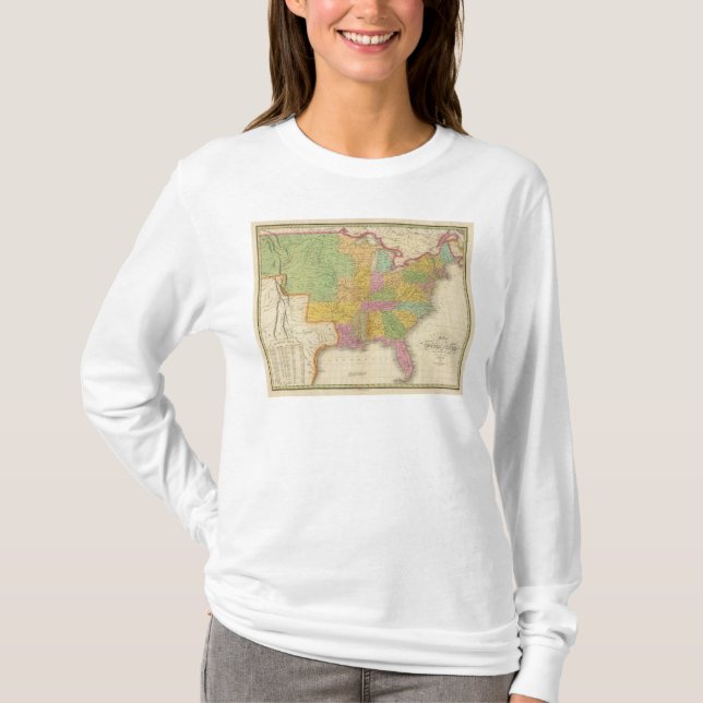 Karta av Förenta staterna T-shirt (Framsida)
