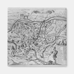 Karta av forntida Rome Magnet