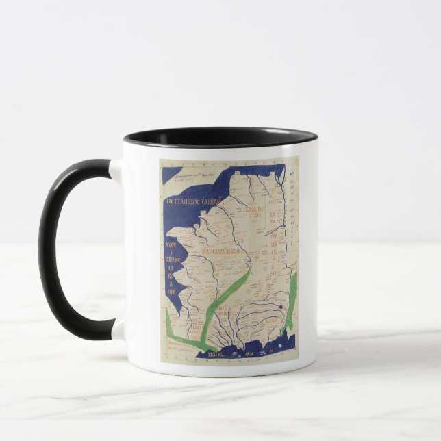 Karta av frankriken, från 'Geographia Mugg (Vänster)