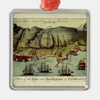 Karta av Gibraltar 1765 Julgransprydnad Metall