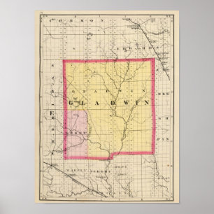 Karta av Gladwin County, Michigan Poster