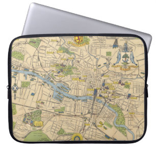 Karta av Glasgow, England Laptop Fodral