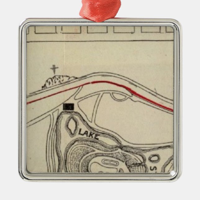 Karta av Golden Gate Parket Julgransprydnad Metall (Framsidan)