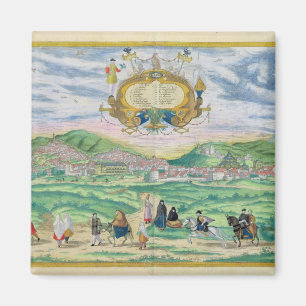 Karta av Granada, från "Civitates Orbis Terrarum" Magnet