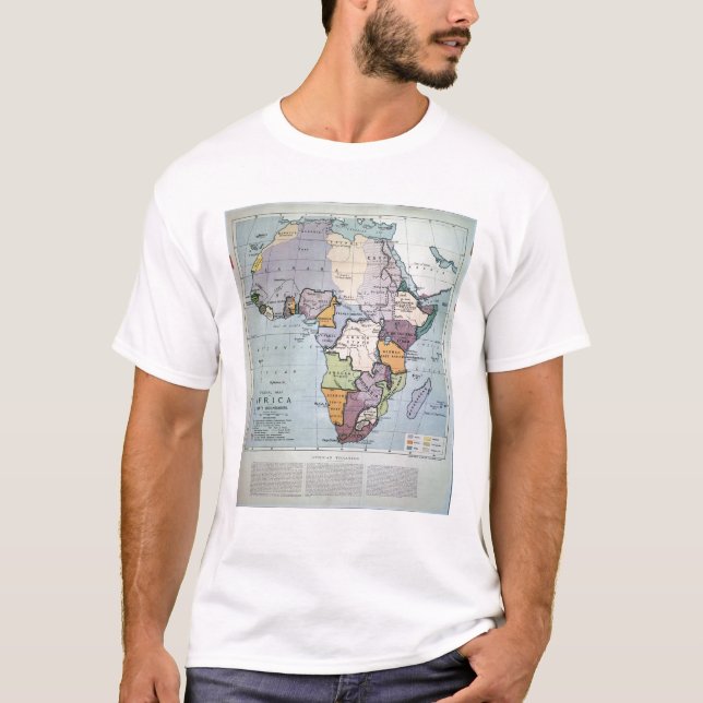 Karta av gränser för afrikavisningfördrag, 1891 tee shirt (Framsida)
