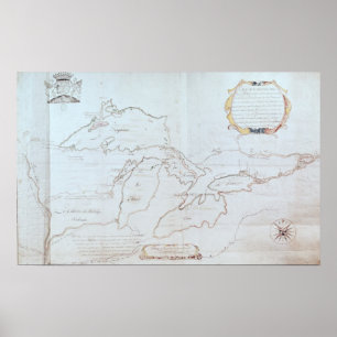 Karta av Greaten Lakes Poster