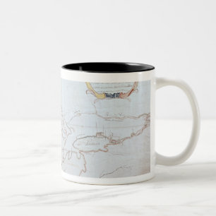 Karta av Greaten Lakes Två-Tonad Mugg