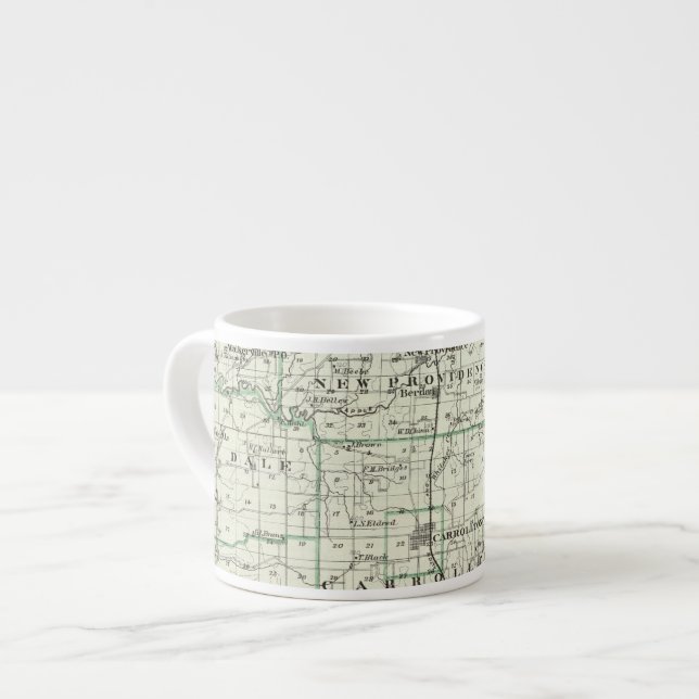 Karta av Green County och Carrollton Espressomugg (Framsida vänster)
