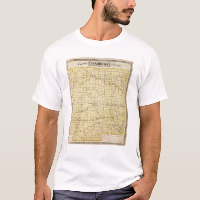 Karta av Hendricks County T Shirt (Framsida)