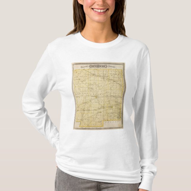Karta av Hendricks County T-shirt (Framsida)