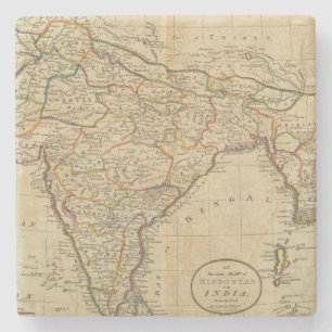 Karta av Hindostan eller Indien Stenunderlägg