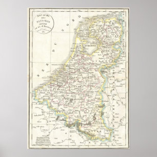Karta av Holland 1832 - Delamarche Poster