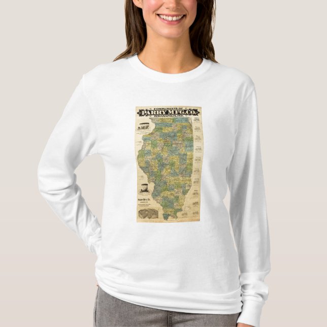 Karta av Illinois 2 Tee (Framsida)