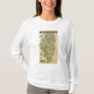 Karta av Illinois 2 Tee Shirt