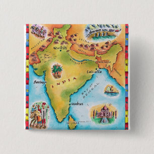 Karta av Indien Knapp